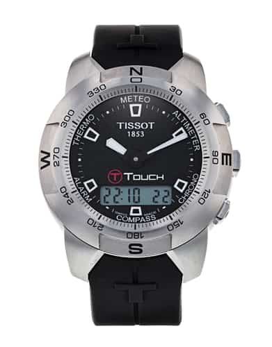 Tissot T Touch Black Baton Dial Rubber Strap